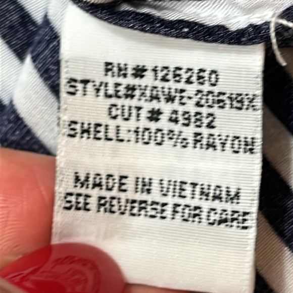 New leaf black vertical striped rayon BLOUSE pink blue floral embroidery 2XL XXL - Picture 9 of 14